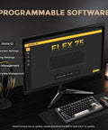 Flex75 Gasket Wireless Mechanical Keyboard With Control Knob Tri Mode Bluetooth 2.4G USB Wired on monitor showing software settings.