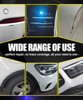 Close-ups of vehicle scratches before using Mercedes-Benz Alpine Grey 956 Touch Up Paint Kit With 2 In 1 Scratch Repair Pen And Brush