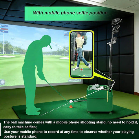 Automatic Golf Ball Dispenser And Tee Up Trainer For Driving Range And Home Practice With mobile phone position display