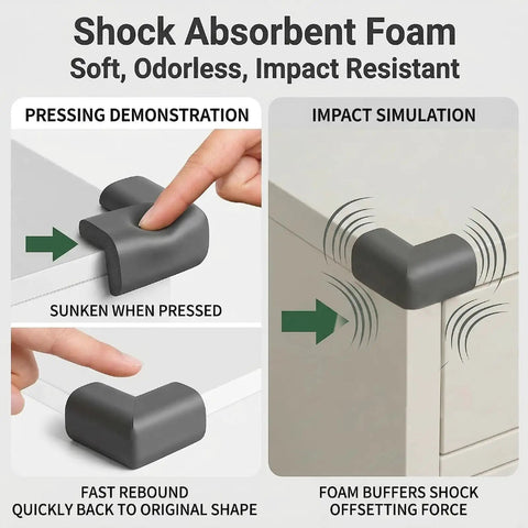 Built Different Rubber Bed Frame Corner Guards Set Of Four For Baby Proofing Nursery Edge Bumpers in shock absorbent foam demonstration.