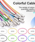Assorted colorful 16 Pack Stainless Steel Wire Key Rings 2mm Nylon Coated Cable Key Chains, 6 Inch For Luggage Tags