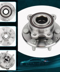 Front Wheel Bearing And Hub Assembly 515167 For 2015 To 2022 Chevrolet Colorado And 2015 To 2022 GMC Canyon 4WD With ABS 6 Lug Replacement Fits Front Driver Or Passenger Side Premium Quality, steel close-up view