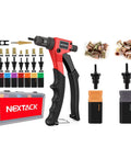 NT600 Rivnut Tool Kit Pro Grade All In One With 10-32 And 6-32 Mandrels, step drill bit, carbon steel nuts, organized case