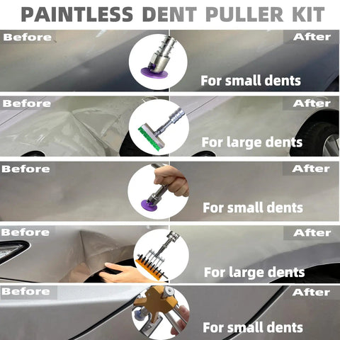 Paintless Car Dent Repair Tools Kit With Large Slide Puller And Dent Rods Crowbar For Easy Ding Fix Auto Body Dent Lifter Set