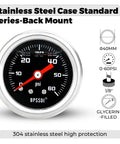 Glycerin-Filled Low Pressure Gauge 0-60 PSI, 1.5 Inch Dial, One-Eighth Inch NPT Back Mount, stainless steel case, front view