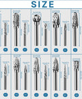 Front view: 20-pc carbide burr set with 1/8 in shanks for metal, glass, wood; Dremel-compatible Amazon