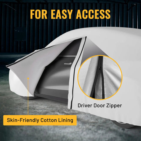 All Weather SUV Car Cover 6 Layer Heavy Duty Waterproof With Inner Cotton Lining 188 To 198 Inch Universal Fit shown with zipper access