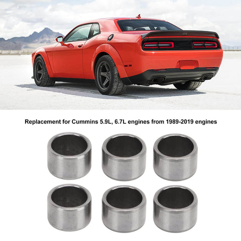 6 Piece Cylinder Head Alignment Dowel Pin Set for 5.9L and 6.7L Engines with red car, Replacement Kit for Cummins, Fits 1989 to 2019
