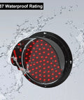 Pro Grade Twelve Volt LED Traffic Light Wall Lamp Features Sun Visor And Rock Solid Three Color Switching Design Perfect For Garage Or Loading Dock Bringing Hella Smooth Street Vibes, IP67 waterproof red lens.