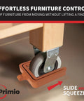 No Lift Wheel Stoppers For Rolling Furniture Bed And Furniture Stopper Keeps Your Bed From Sliding No Lifting Required Heavy Duty Caster Cups Solid Rubber 4 Pack Brown under furniture wheel.