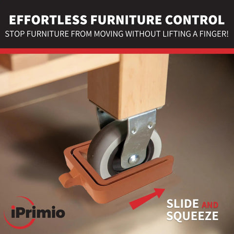 No Lift Wheel Stoppers For Rolling Furniture Bed And Furniture Stopper Keeps Your Bed From Sliding No Lifting Required Heavy Duty Caster Cups Solid Rubber 4 Pack Brown under furniture wheel.