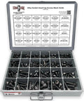 Beefy Heavy Duty Socket Head Cap Screws Set In Inch Alloy Black Oxide in 24 compartment tray, 453 pieces assortment