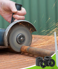Crush Any Grinding Task With This Badass Angle Grinder Wrench Kit Including 25 Universal Flange Nuts And Tough Adjustable Spanners For Zero Hassle Workshop Wins Daily in use with sparks flying.