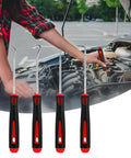 4 Piece Pick And Hook Tool Set For Auto Repair Must Have With 6.5 Inch Length, ergonomic grips, displayed against car engine