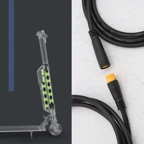IP65 Waterproof 3 Pin Extension Cable For Ebike And Scooter Gear Sensor, 1m Length End To End With Molded Male And Female Connectors, 24AWG Wire, Easy Plug And Play Bike Wiring Harness