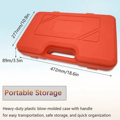 Red carrying case for 9 Piece Hose Clamp Pliers Set With Long Reach For Auto Hoses Fuel Oil Water Radiator And Coolant Lines