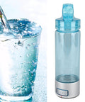 Hydrogen Water Bottle With Sprayer For Direct Inhalation Portable 400ml Hydrogen Rich Cup next to glass of water