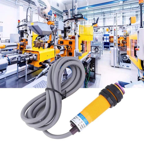 JYIO 10 Pack Infrared Photoelectric Switch Diffuse Reflection Sensor Module For Machine Tools with rugged cable displayed in factory setting