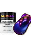 High Gloss Color Shift Auto Paint Basecoat Midcoat Gallon One Hundred Twenty Eight Ounces Ready To Roll With Slow Reducer, quart can with color shift sample.