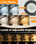 Desk Magnifying Glass With Light And Stand 10X 15X Zoom 4.2 Inch HD Lens with LED modes and adjustable brightness settings
