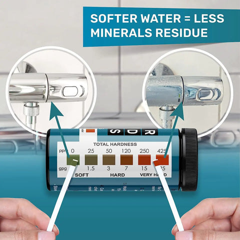 Easy At Home Water Hardness Test Kit With 150 Strips, Quick And Accurate Hard Water Testing For Tap, Well, And Shower, Includes Ebook, No Guesswork, Ideal For Softener And Aquarium Maintenance