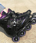 Inline Skates For Girls And Boys Beginner Friendly Professional Roller Blades For Women And Men Adjustable Size Black Purple Colorway