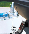 Trailer Hitch Ball Mount Kit With Four Inch Drop For Two Inch Receivers Includes Two Inch Ball And Five Eighth Inch Pin Clip Rated 7500 Lbs GTW And 750 Lbs TW With Anti Loosening Pin For Safer Towing attached to vehicle