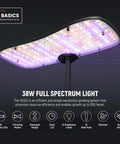 Full spectrum LED light of All In One Aeroponics Growing System Kit With Atomization Tech Led Grow Light Three Modes HGS02