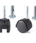 2 Pack Locking Swivel Caster Replacement Wheels For Weber Gas Grill Stem Casters 2.5 Inch twin wheel rubber with pin stem