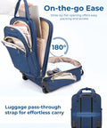 Underseat Carry On Luggage 16 Inch Softside Roller Bag Airline Approved Ultra Lightweight with 180-degree lay-flat opening