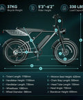 Side view of RetroVolt Pro Electric Bike For Adults With 3000W Peak Motor, dimensions and specifications shown, all-terrain design
