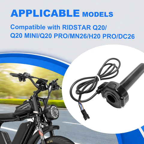 Q20 Full Twist Throttle With Rolling Bearing Ebike Cable Kit For Electric Dirt Bike No Grips 1.5M Cable Plug And Play Install Easy Upgrade For Smoother Acceleration And A Bangin Ride