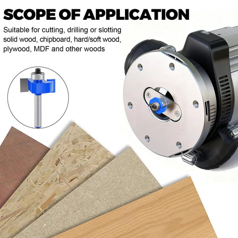 Scope of application for Rabbeting Router Bits Set For Precise Rabbet Slots, 1/4 Inch Shank, 4-Piece Carbide Tipped Kit on wood types.