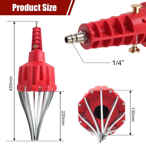 Universal Pneumatic CV Joint Boot Installation Tool Kit with expander rod dimensions highlighted for Audi BMW Mercedes