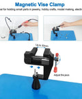Helping Hands Soldering Station Kit With Vise Clamp Third Hand Adjustable PCB Pillar Holders on blue mat