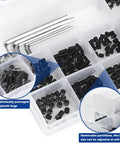 1000 Piece Set Screw Assortment Kit With Metric And SAE Internal Hex Drive Cup Point Grub Screws in organized plastic case