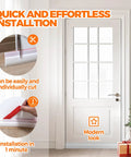 Door Draft Stopper Weather Stripping Kit Easy Install 41 Inch Long 2 Inch Wide With Ultra Strong Adhesive For Gaps Up To 1 Inch White
