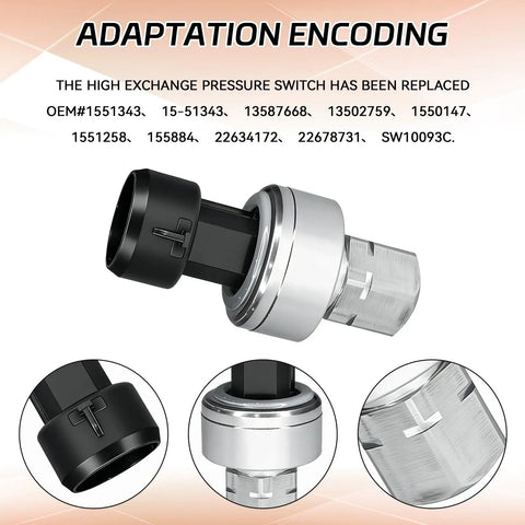 Close-up of AC High Pressure Sensor Switch For Cars And SUVs HVAC System High Pressure Transducer Replacement Part