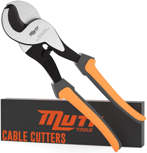 10 Inch Heavy Duty Cable Cutters For Electrical Wire With Ergonomic Grip, Pro Grade Copper And Aluminum Wire Shears, front view