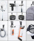 36 Piece Slatwall Hooks And Hangers Set With Heavy Duty Slat Wall Hooks And 4 Storage Straps For Garage Wall Organization And Home Garden Storage