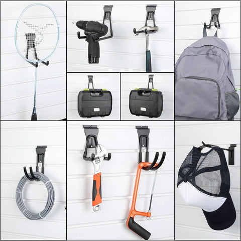 36 Piece Slatwall Hooks And Hangers Set With Heavy Duty Slat Wall Hooks And 4 Storage Straps For Garage Wall Organization And Home Garden Storage