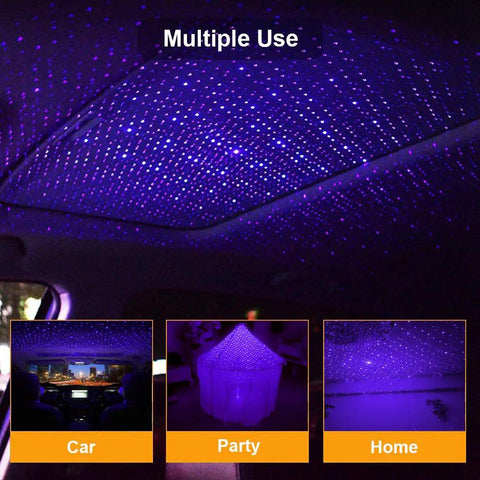 Projector Night Light With Adjustable USB Power, Violet Blue Interior Car Lights, Romantic Auto Roof Ceiling Lamp For Bedroom, Car Or Party Decor, Easy Plug And Play Mood Setter And Atmosphere Creator