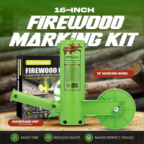 Dead On Firewood Measuring Tool And Log Line Marking Accessory With 16 Inch Rolling Wheel To Nail Perfect Chainsaw Cuts Every Time No More Guessing Solid Heavy Duty Gear