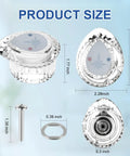 Product size of Easy Swap No-Hassle Shower Handle Replacement Kit for Posi-Temp Tub and Shower Faucets with acrylic parts and dimensions.