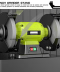Heavy Duty Bench Grinder Stands With Stainless Steel Tool Rests, built like a tank with secure installation for workshop use.