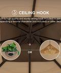 Close-up view of 9 Ft By 9 Ft Soft Top Gazebo With 2 Tier Canopy Roof No Fuss Setup Durable Steel Frame Easy Tension Adjustment Ceiling Hook