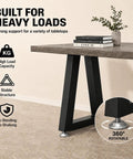 16 Inch Trapezoid Metal Table Legs Set Of 2 Beefy, Heavy Duty Black DIY Furniture Feet for desk with high load capacity