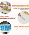 Image showing features of 360 Degree No Fuss Silent Spin Glass Table Tray With 0.47 Inch Thick Round Top, highlighting durability.