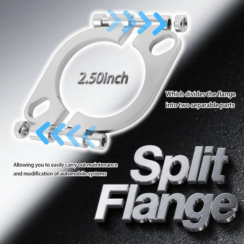 No Sweat 2.5 Inch Split Exhaust Flange Repair Kit With Stainless Nuts And Bolts for easy automotive maintenance.