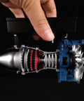 Ultra Realistic Mini Metal Turbofan Engine Model Kit That Actually Runs, 1:20 Scale, shown handheld for size comparison.